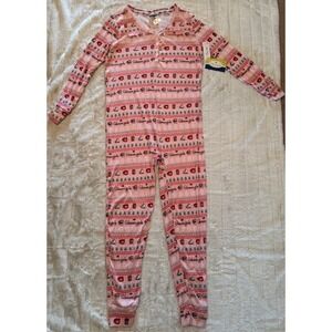 Gilmore Girls PJammy Womens XL Union Suit One Piece Pajamas Waffle Knit Pink New